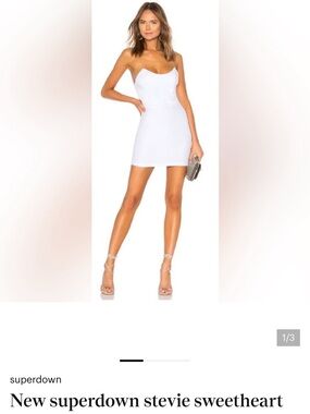 superdown White Sweetheart Strapless Mini Dress